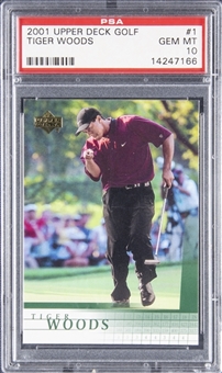 2001 Upper Deck Golf #1 Tiger Woods Rookie Card - PSA GEM MT 10